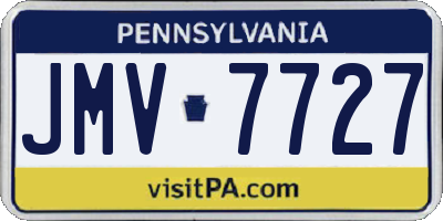 PA license plate JMV7727