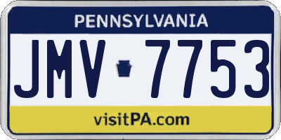 PA license plate JMV7753
