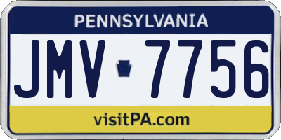 PA license plate JMV7756