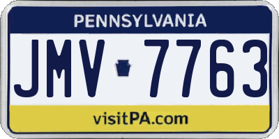 PA license plate JMV7763