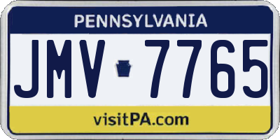 PA license plate JMV7765