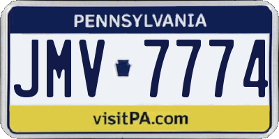 PA license plate JMV7774