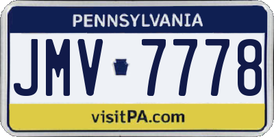 PA license plate JMV7778