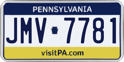 PA license plate JMV7781