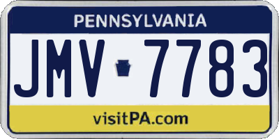 PA license plate JMV7783
