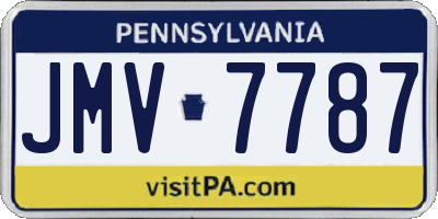 PA license plate JMV7787