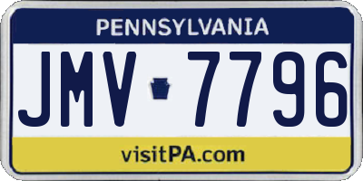 PA license plate JMV7796