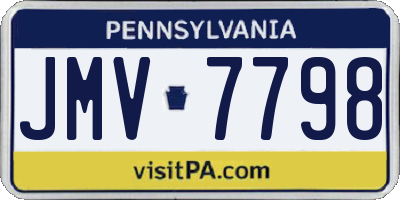 PA license plate JMV7798