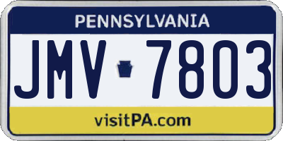 PA license plate JMV7803