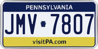 PA license plate JMV7807