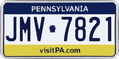 PA license plate JMV7821