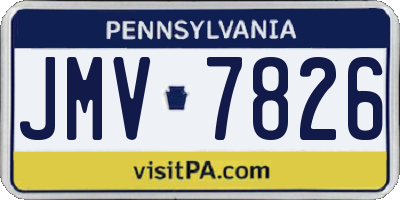 PA license plate JMV7826