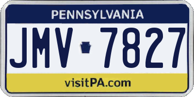 PA license plate JMV7827