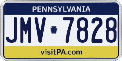 PA license plate JMV7828