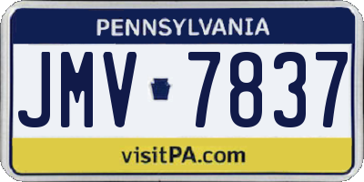 PA license plate JMV7837