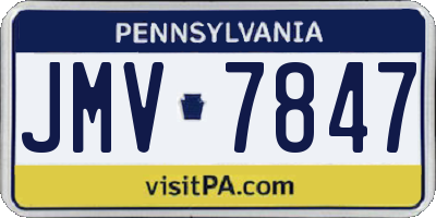 PA license plate JMV7847
