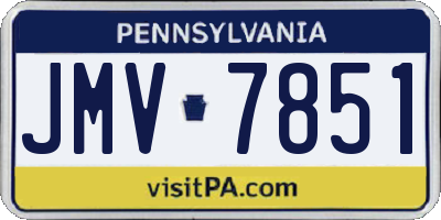 PA license plate JMV7851