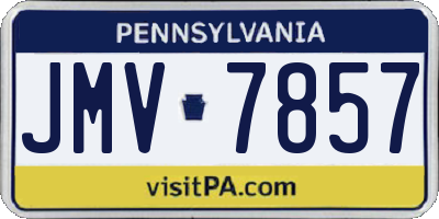PA license plate JMV7857