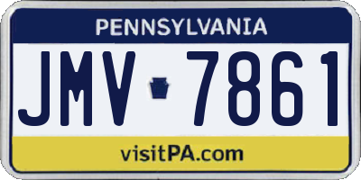 PA license plate JMV7861