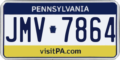 PA license plate JMV7864