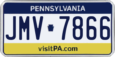 PA license plate JMV7866