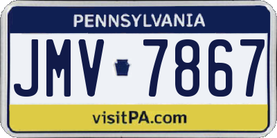 PA license plate JMV7867