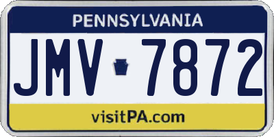 PA license plate JMV7872