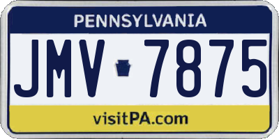 PA license plate JMV7875
