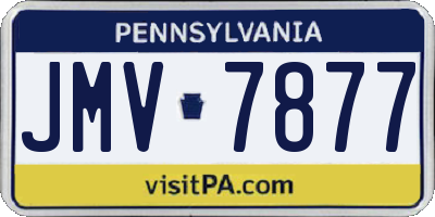 PA license plate JMV7877