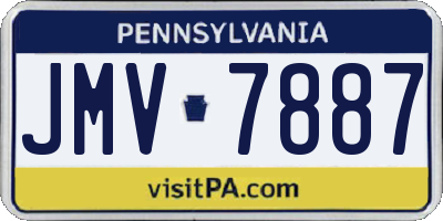 PA license plate JMV7887