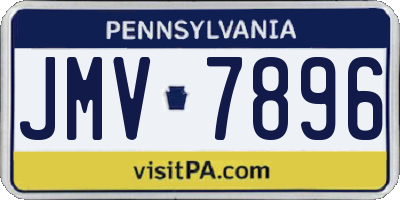 PA license plate JMV7896