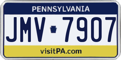 PA license plate JMV7907