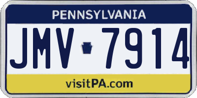 PA license plate JMV7914