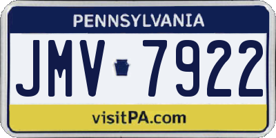 PA license plate JMV7922