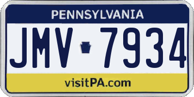 PA license plate JMV7934