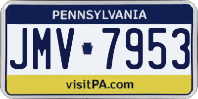 PA license plate JMV7953