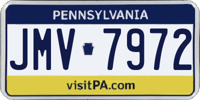 PA license plate JMV7972