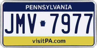 PA license plate JMV7977