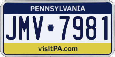 PA license plate JMV7981