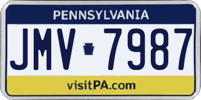PA license plate JMV7987