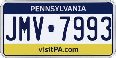 PA license plate JMV7993