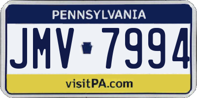 PA license plate JMV7994