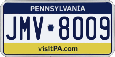 PA license plate JMV8009
