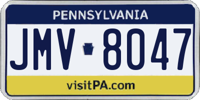 PA license plate JMV8047