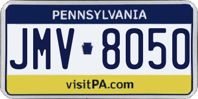 PA license plate JMV8050