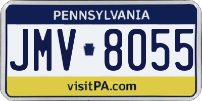 PA license plate JMV8055