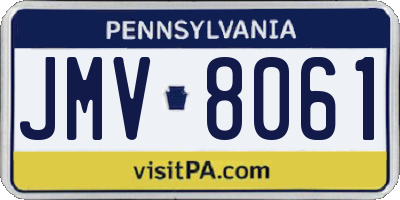 PA license plate JMV8061