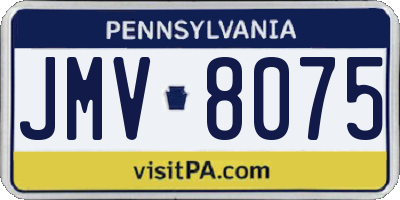 PA license plate JMV8075