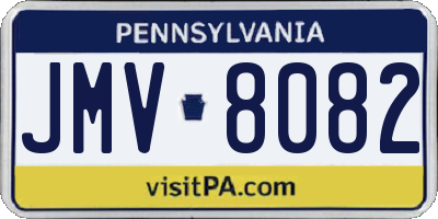 PA license plate JMV8082