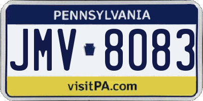 PA license plate JMV8083